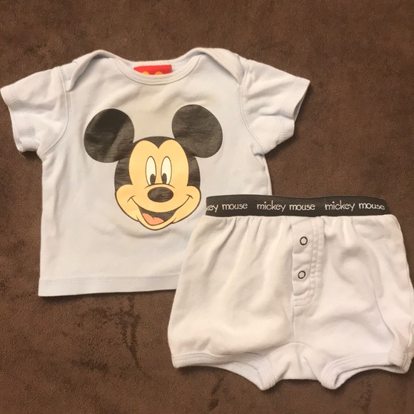 Vintage Baby Boy Mickey Mouse 2 Piece Outfit - Picture 1 of 6